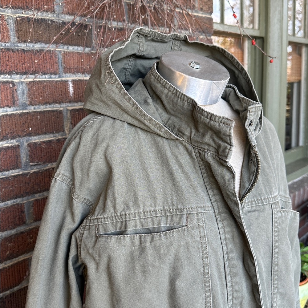 Universal Thread olive green cotton utility field jacket w/hood/pockets. Sz XXL - Picture 3 of 10